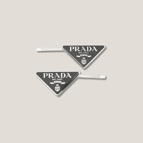 PRADA Metal hair clips BLACK