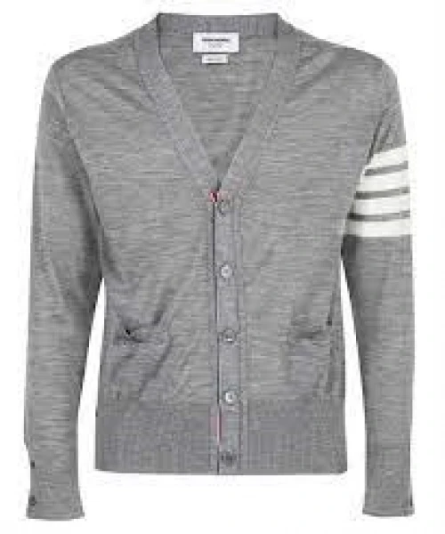 THOM BROWNE Cardigan Thom Browne 4-Bar Knitted Grey