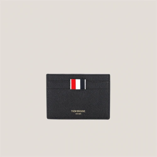 THOM BROWNE Leather Card Holder BLACK