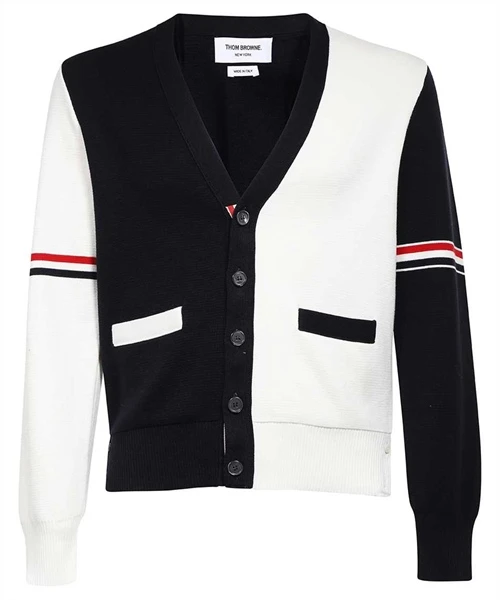 THOM BROWNE Men Milano Stitch V-Neck Cardigan