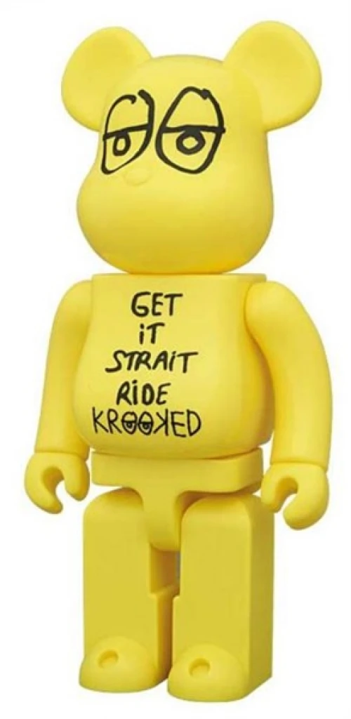 BEARBRICK x MARK GONZALEZ CROOKED SKATEBOARDS 400% YELLOW