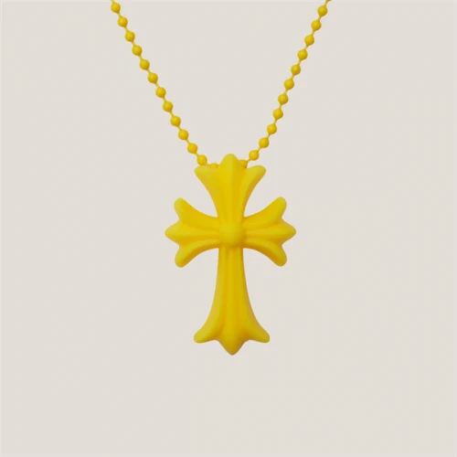 Chrome Hearts Silicrome Cross Necklace Yellow