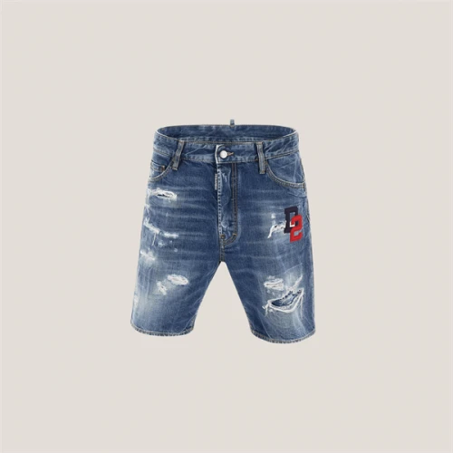 DSQUARED2 Dark Ripped Wash Marine Shorts