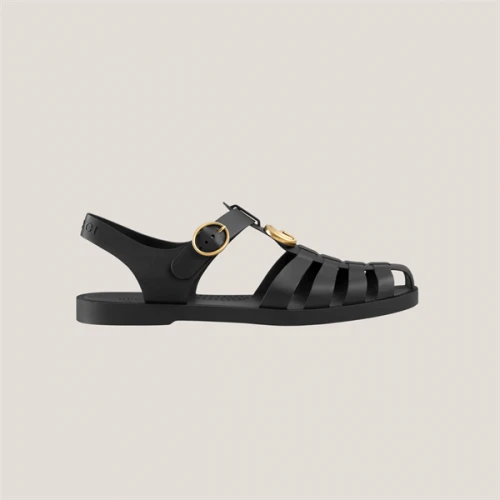 GUCCI RUBBER BUCKLE STRAP SANDAL