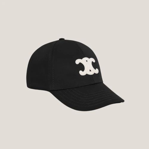 CELINE Triomphe Baseball Cap In Cotton PEARL GREY